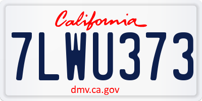 CA license plate 7LWU373