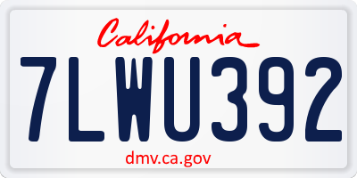 CA license plate 7LWU392