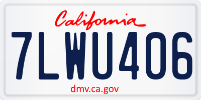 CA license plate 7LWU406