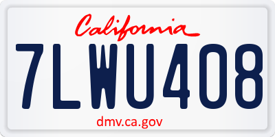 CA license plate 7LWU408