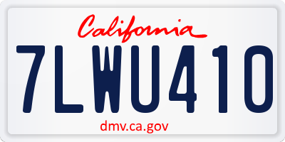 CA license plate 7LWU410