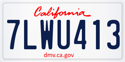 CA license plate 7LWU413