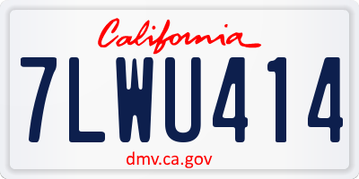 CA license plate 7LWU414