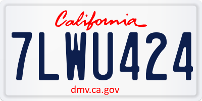 CA license plate 7LWU424