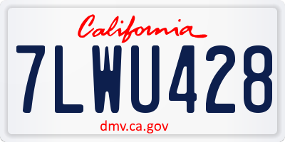 CA license plate 7LWU428