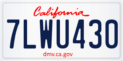 CA license plate 7LWU430