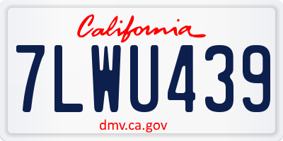 CA license plate 7LWU439