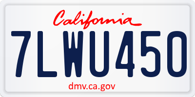 CA license plate 7LWU450
