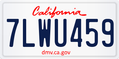 CA license plate 7LWU459