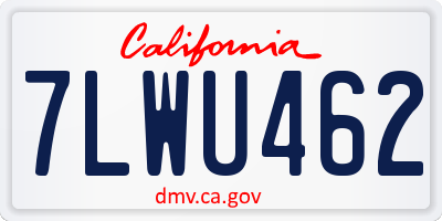 CA license plate 7LWU462