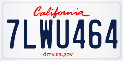 CA license plate 7LWU464