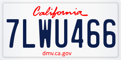 CA license plate 7LWU466