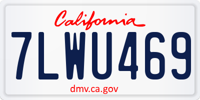 CA license plate 7LWU469
