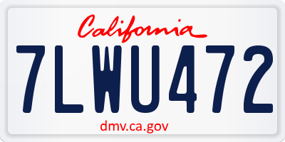 CA license plate 7LWU472