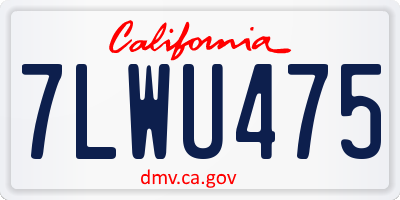 CA license plate 7LWU475