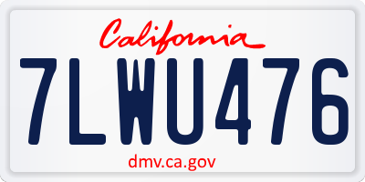 CA license plate 7LWU476