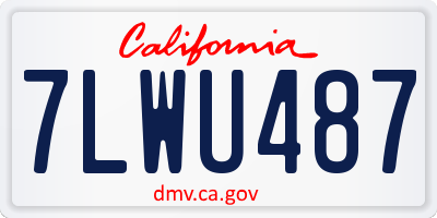 CA license plate 7LWU487