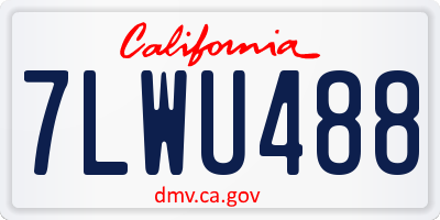 CA license plate 7LWU488