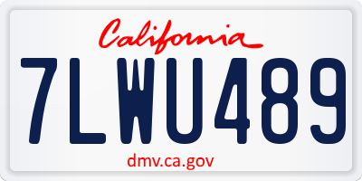 CA license plate 7LWU489