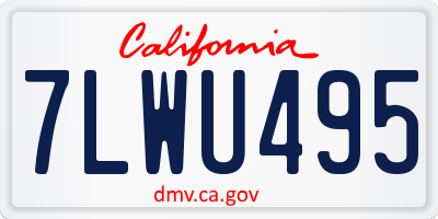 CA license plate 7LWU495