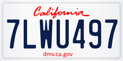 CA license plate 7LWU497