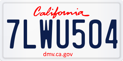 CA license plate 7LWU504