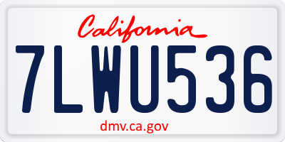 CA license plate 7LWU536