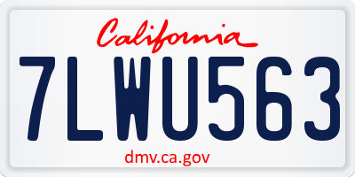 CA license plate 7LWU563