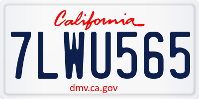 CA license plate 7LWU565
