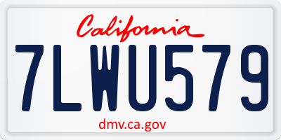 CA license plate 7LWU579