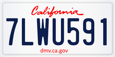 CA license plate 7LWU591