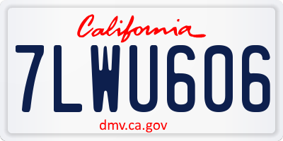 CA license plate 7LWU606