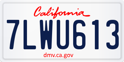 CA license plate 7LWU613