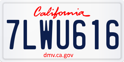 CA license plate 7LWU616
