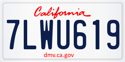 CA license plate 7LWU619
