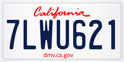 CA license plate 7LWU621