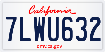 CA license plate 7LWU632