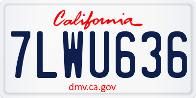 CA license plate 7LWU636