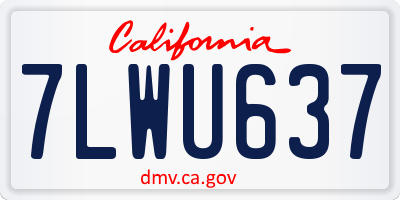 CA license plate 7LWU637