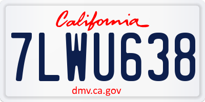 CA license plate 7LWU638