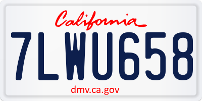 CA license plate 7LWU658