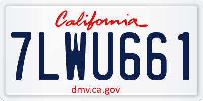 CA license plate 7LWU661