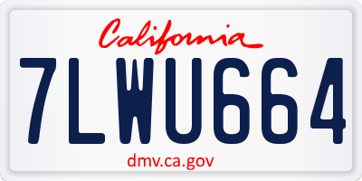 CA license plate 7LWU664