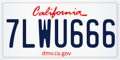 CA license plate 7LWU666