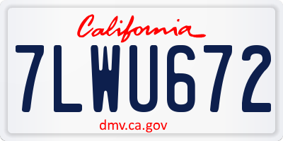 CA license plate 7LWU672