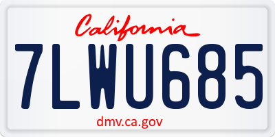 CA license plate 7LWU685
