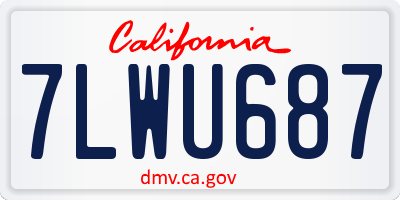 CA license plate 7LWU687