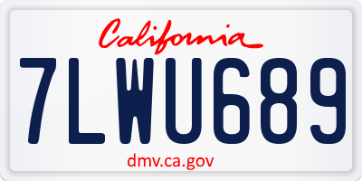 CA license plate 7LWU689