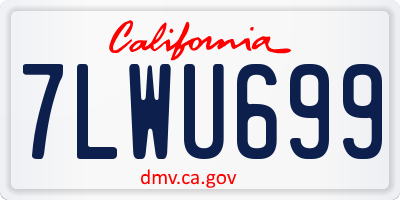 CA license plate 7LWU699