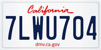 CA license plate 7LWU704